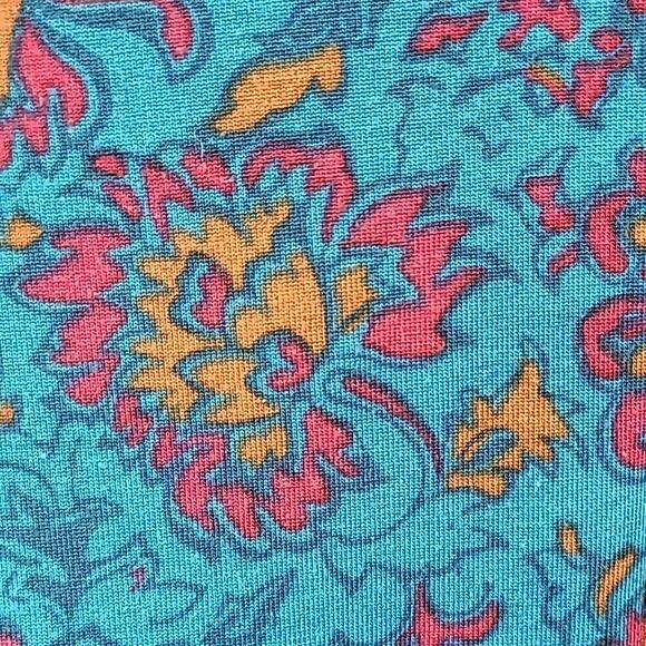 LuLaRoe Carly Dress Teal Floral Print Midi Pocket Hi-Low Butter Soft Casual - Picture 5 of 8